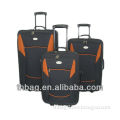 600d polyester 3pcs set soft side luggage